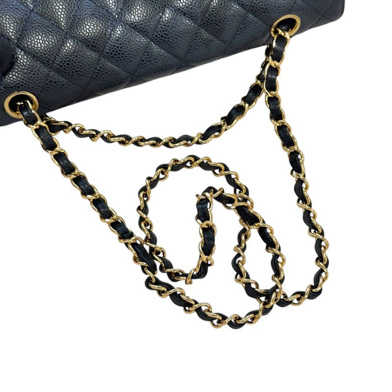 Classic Double Flap Medium Caviar Black GHW