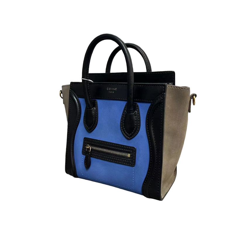 Tri-Coloured Nano Luggage Cobalt Black Tan GHW