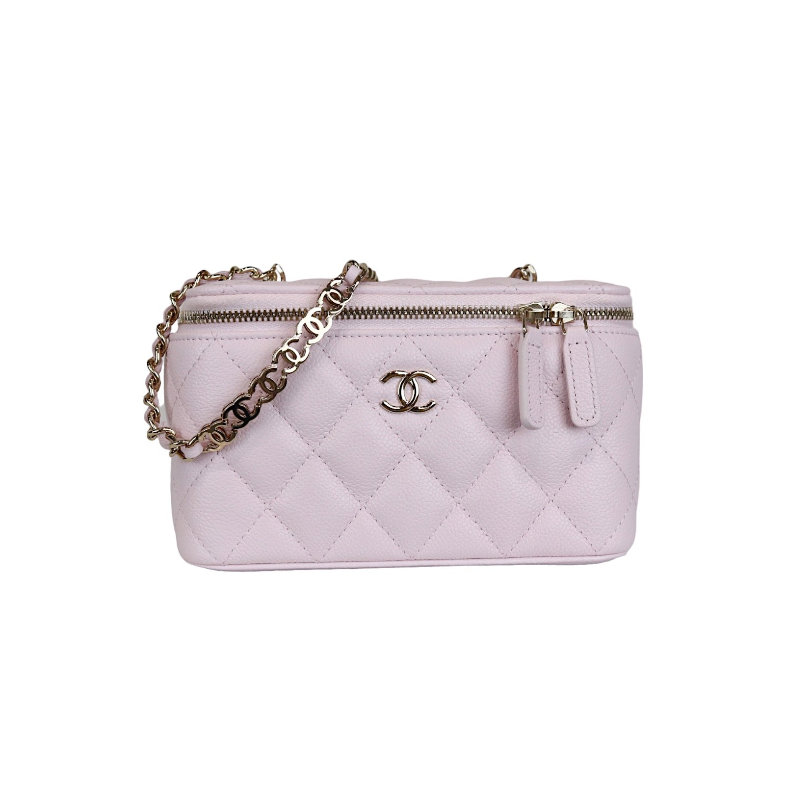 Chanel CC Chain 22P Small Vanity Light Pink Caviar LGHW – Bag Religion