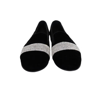 Dalila Loafer with Crystal Embellishing Black