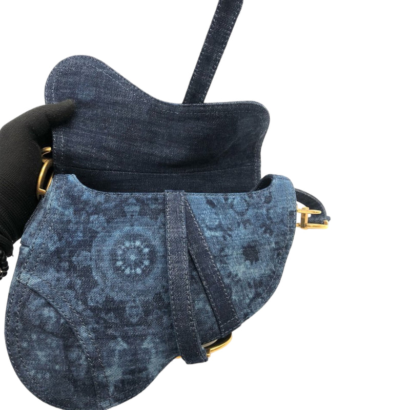 Saddle Bag Tie Die Denim Medium GHW