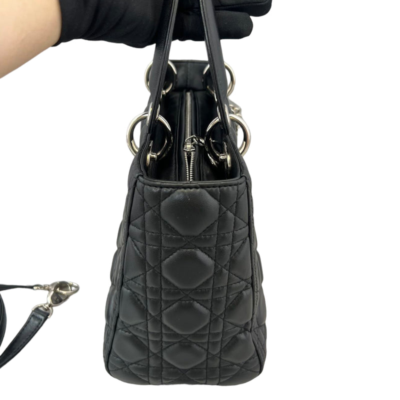 Classic Lambskin Medium Lady Dior Black SHW