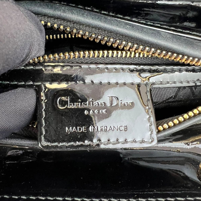 Lady Dior Medium Patent Black GHW