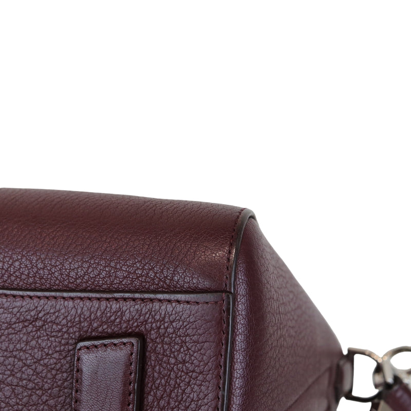 Givenchy Antigona Small Aubergine Leather Shoulder Bag Burgundy