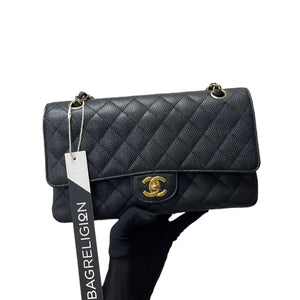 Classic Double Flap Caviar Medium Black GHW