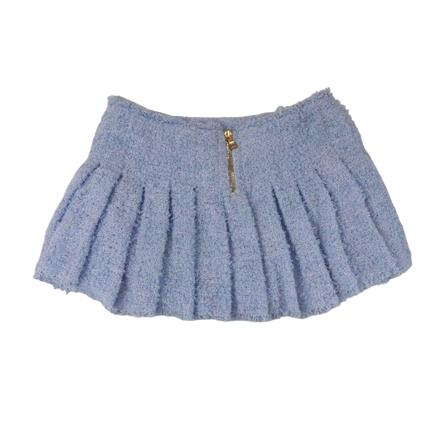 ミニスカート BALMAIN SS25 Tweed skirt (EF1LBA53CF77 6FC) Balmain Tweed Mini Skirt Baby Blue Size 38 – Bag Religion