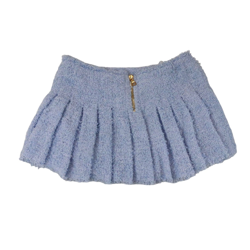 Tweed Mini Skirt Baby Blue Size 38