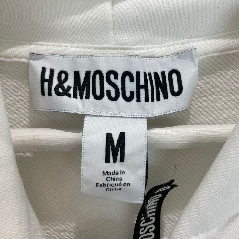 Moschino H&M X MTV White Logo Hooded Sweatshirt Size Medium – Bag