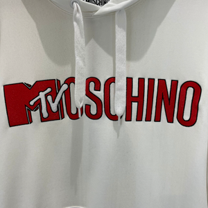 H&M X MTV White Logo Hooded Sweatshirt Size Medium