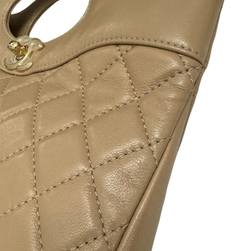 31 Shopping Tote Mini Crumpled Lambskin Dark Beige GHW