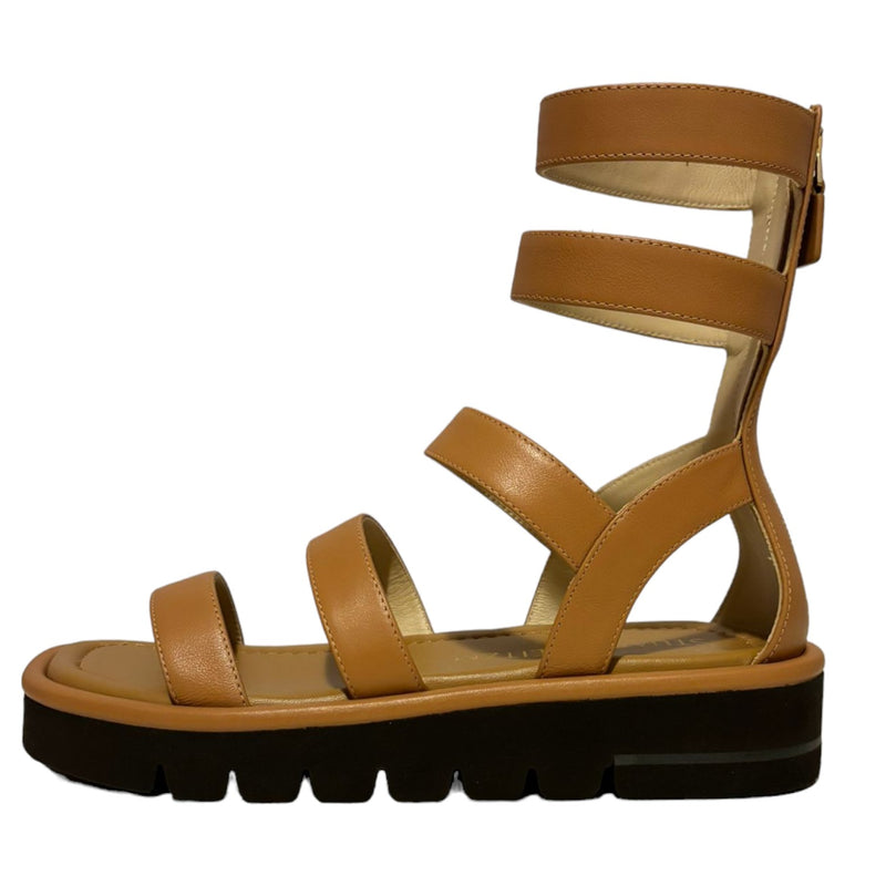 Gala Lift Gladiator Back Zip Sandals Tan Size 36.5