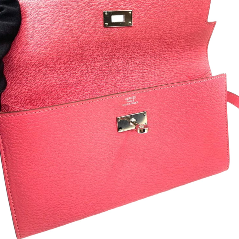Kelly Long Wallet Chevre Mysore Goatskin Pink SHW