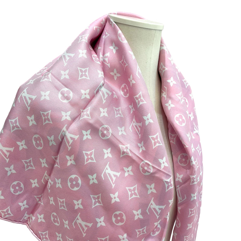 LOUIS VUITTON Authentic Pink Monogram Logo Cashmere Pashmina Scarf Shawl  Wrap