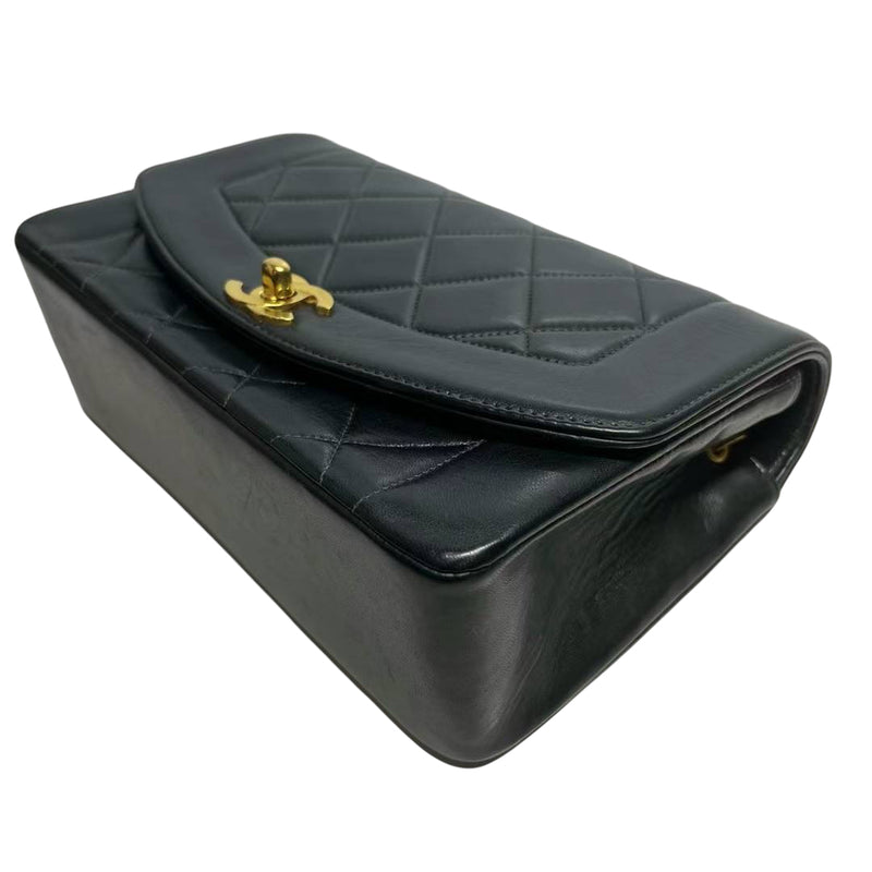 Small Classic Diana Black Lambskin GHW