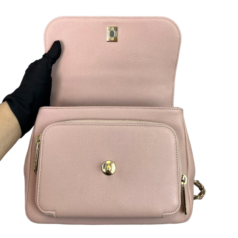 Medium Business Affinity Flap Caviar Pink LGHW