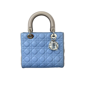 Lady Dior Medium Duo Tone Grey Blue SHW