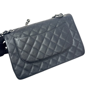 Double Flap Jumbo Caviar Quilted Black SHW