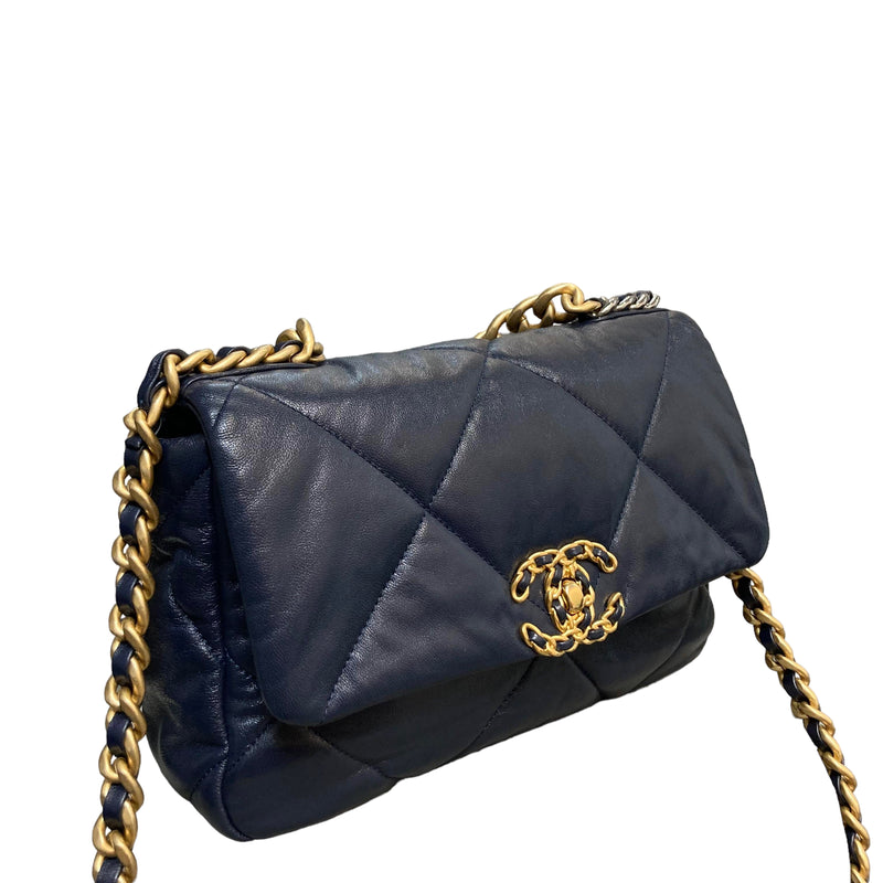 Chanel 19 Quilted Blue Large MHW