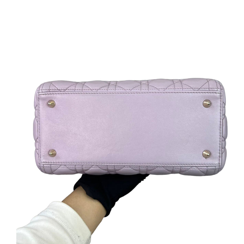 Lambskin Lady Dior Medium Lilac GHW