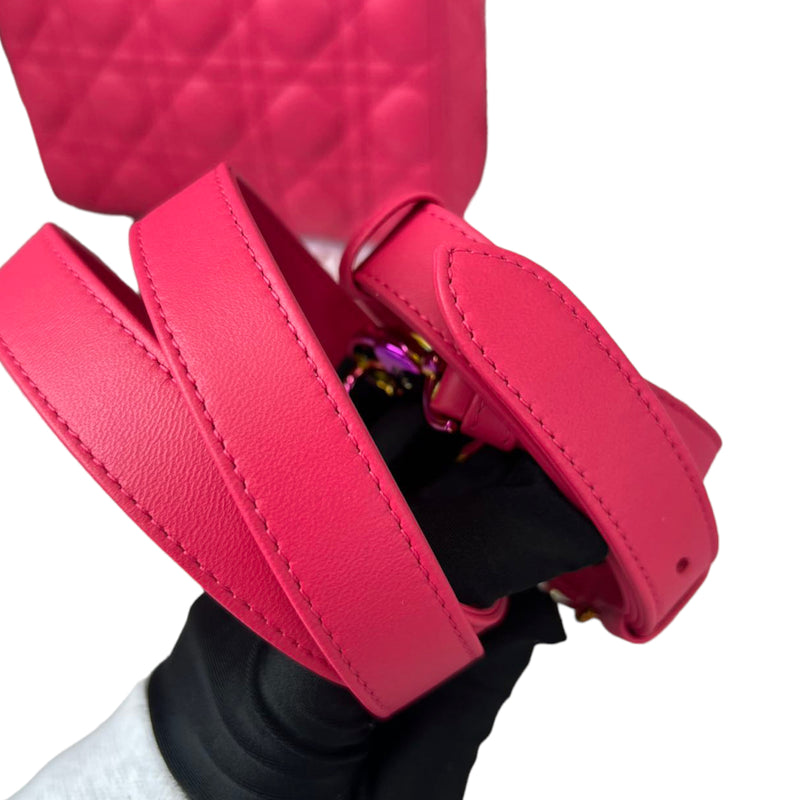 Small Lady Dior Lambskin Pink Rainbow Hardware