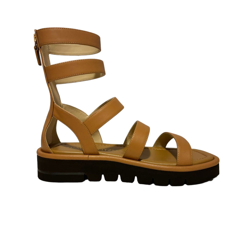 Gala Lift Gladiator Back Zip Sandals Tan Size 36.5