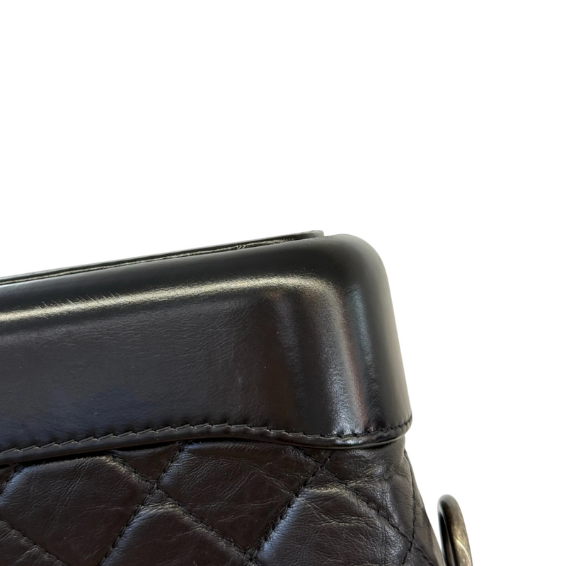 Gabrielle Hobo Small Aged Calfskin Quilted Black MHW