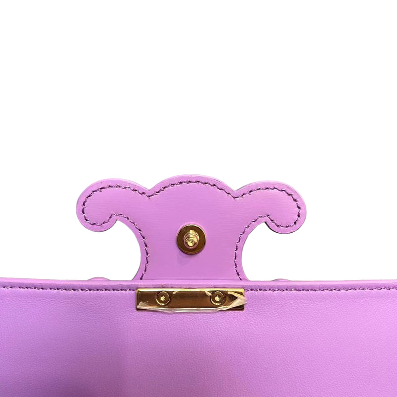 Shiny Calfskin Cuir Triomphe Chain Bag Purple GHW