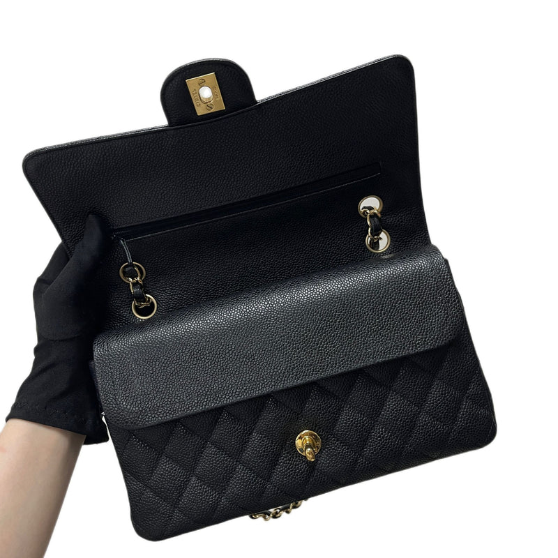Classic Double Flap Caviar Medium Black GHW