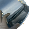 Rectangular Flap Mini Lambskin Quilted Blue SHW