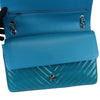Jumbo Double Flap Chevron Patent Quilted Blue SHW