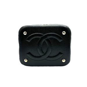Chanel Top Handle Vanity Case With Chain Caviar Black LGHW