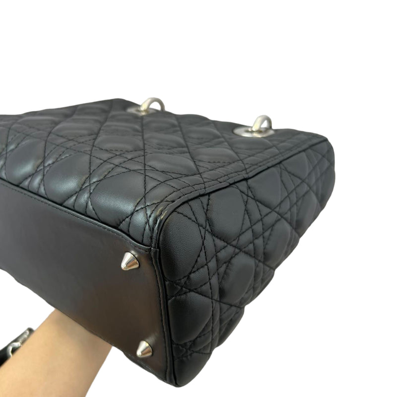 Classic Lambskin Medium Lady Dior Black SHW