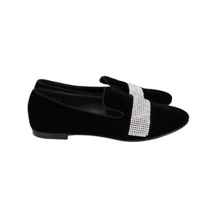 Dalila Loafer with Crystal Embellishing Black