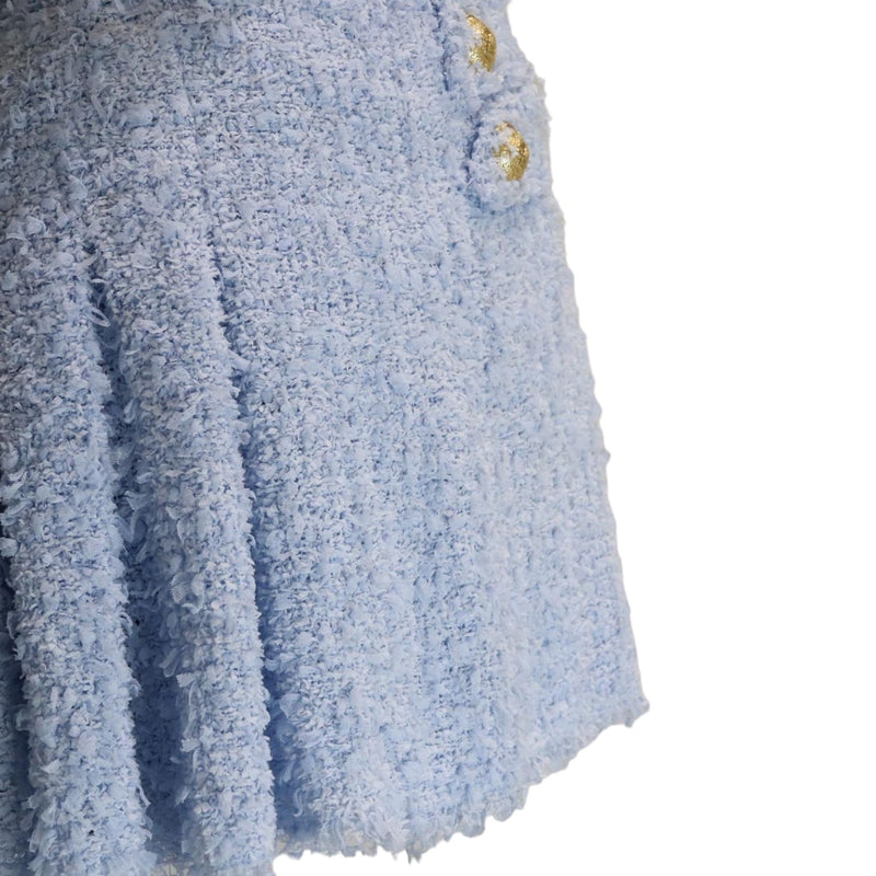 Tweed Mini Skirt Baby Blue Size 38