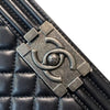 New Medium Boy Flap Lambskin Quilted Black RHW