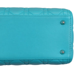 Medium Lady Dior Cannage Aqua Blue SHW