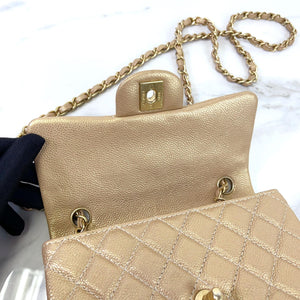 Mini 15C Rectangle Caviar Gold GHW