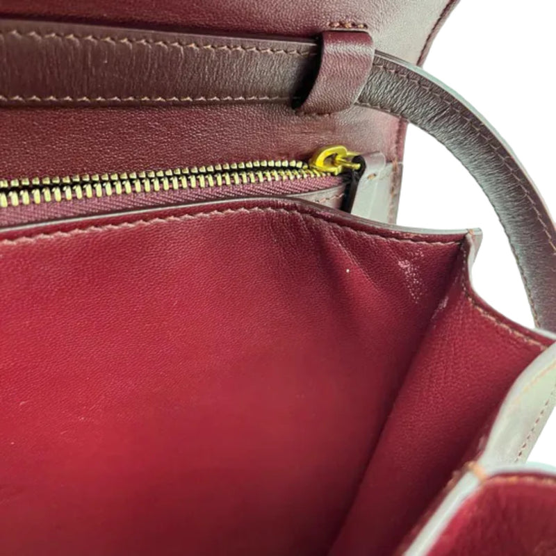 Classic Box Flap Medium Calfskin Burgundy GHW