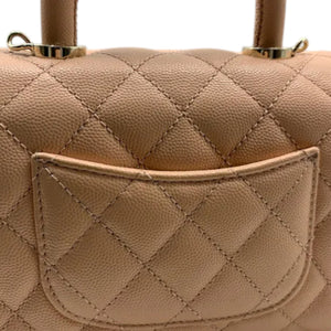 Coco Handle Flap Extra Mini Caviar Quilted Beige GHW