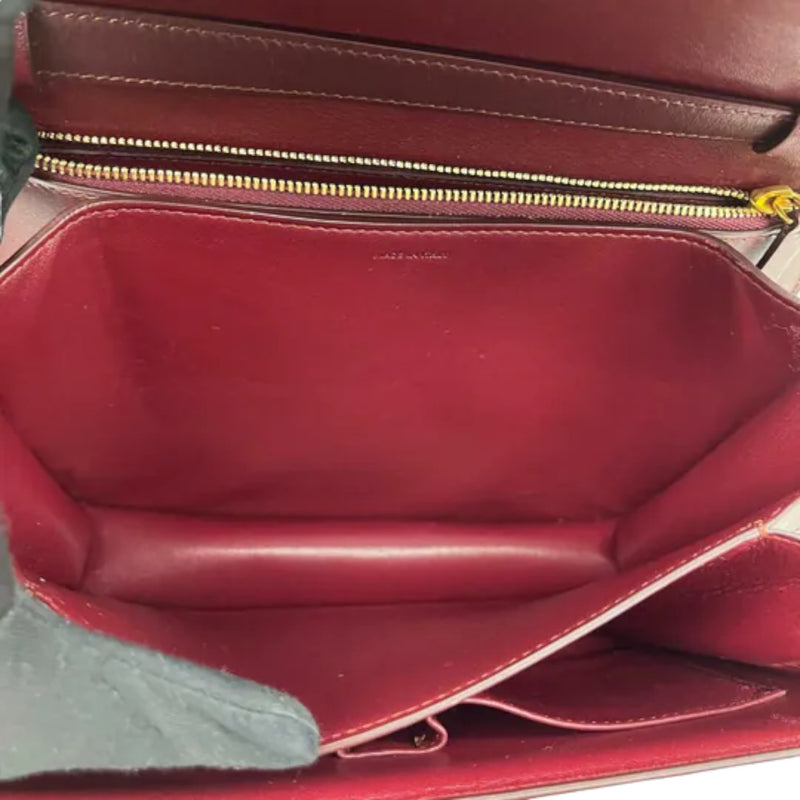 Classic Box Flap Medium Calfskin Burgundy GHW