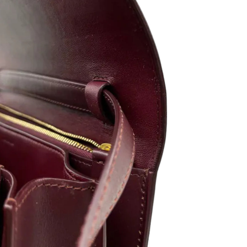Classic Box Flap Medium Calfskin Burgundy GHW