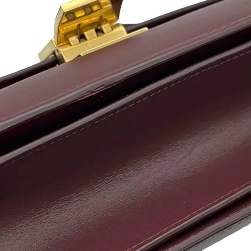 Classic Box Flap Medium Calfskin Burgundy GHW