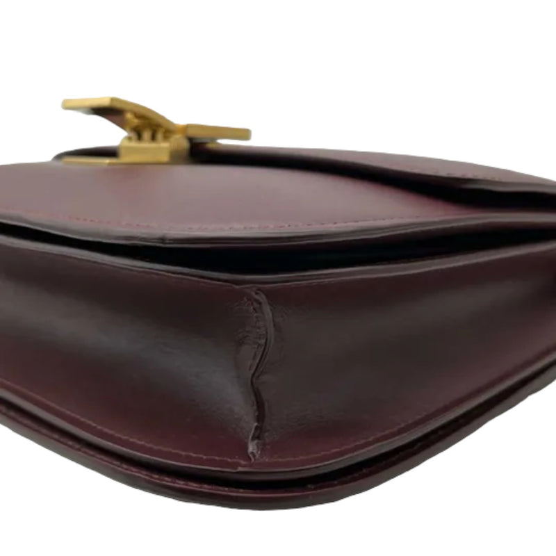 Classic Box Flap Medium Calfskin Burgundy GHW