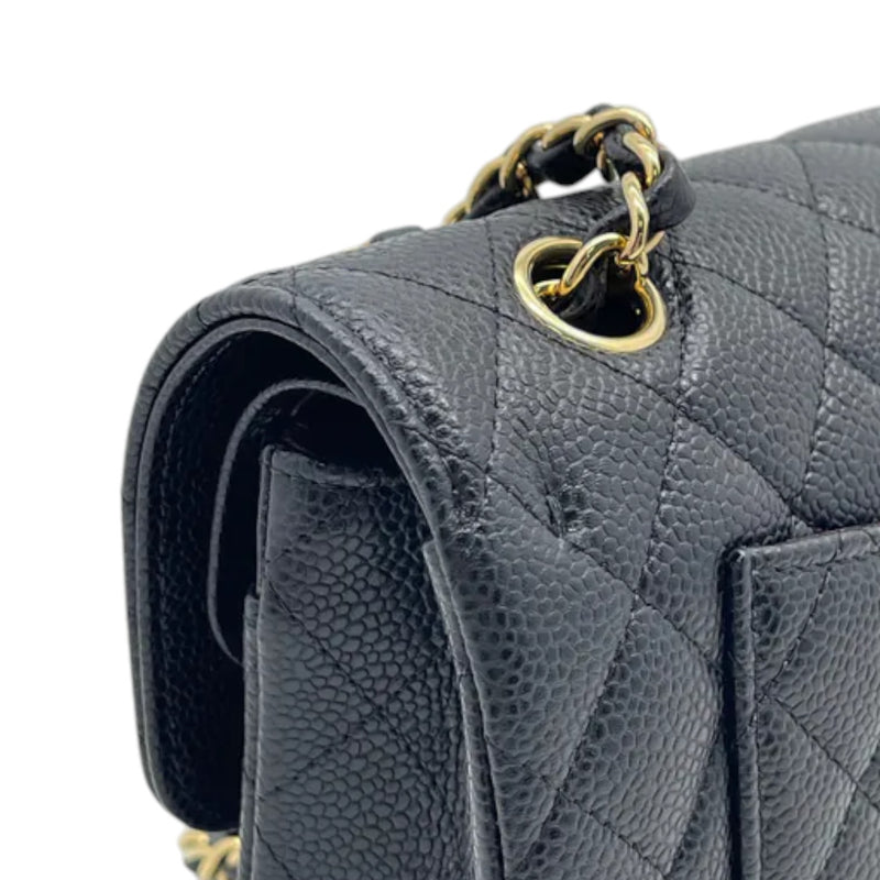 Classic Double Flap Small Caviar Quilted Black GHW