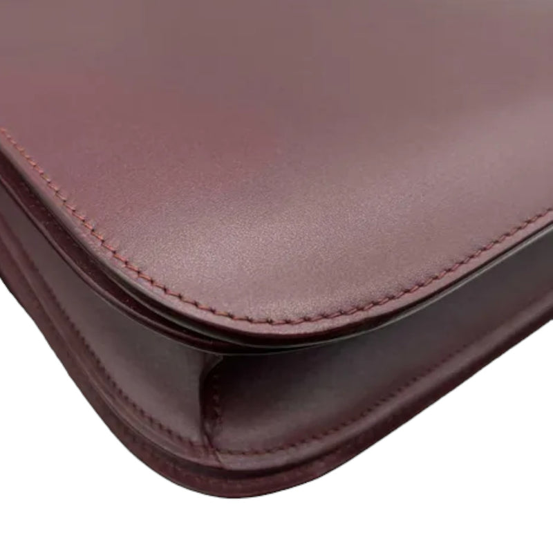 Classic Box Flap Medium Calfskin Burgundy GHW