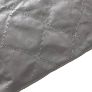 22 Small Shiny Calfskin Quilted Grey SHW