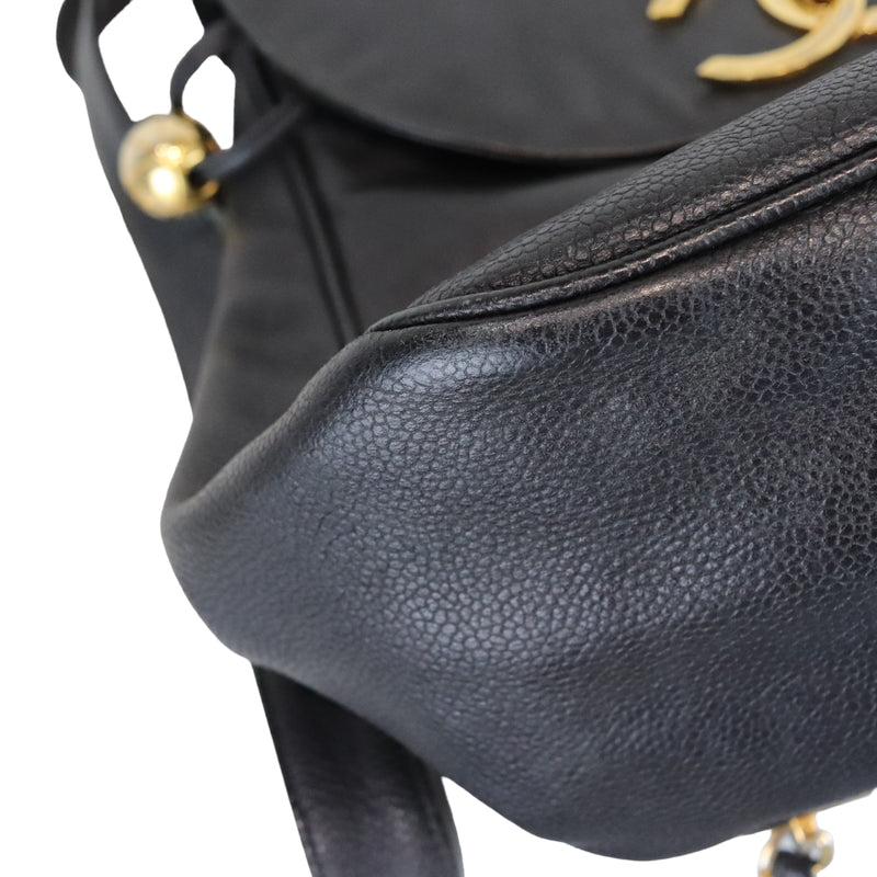 Vintage Caviar Backpack Medium Black