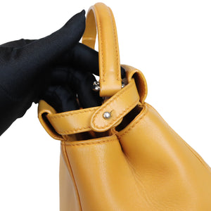 Mini Peekaboo Smooth Leather Satchel Mustard Yellow SHW