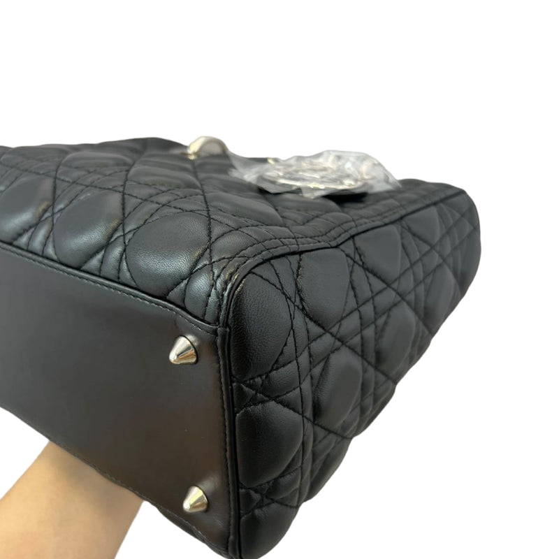Classic Lambskin Medium Lady Dior Black SHW