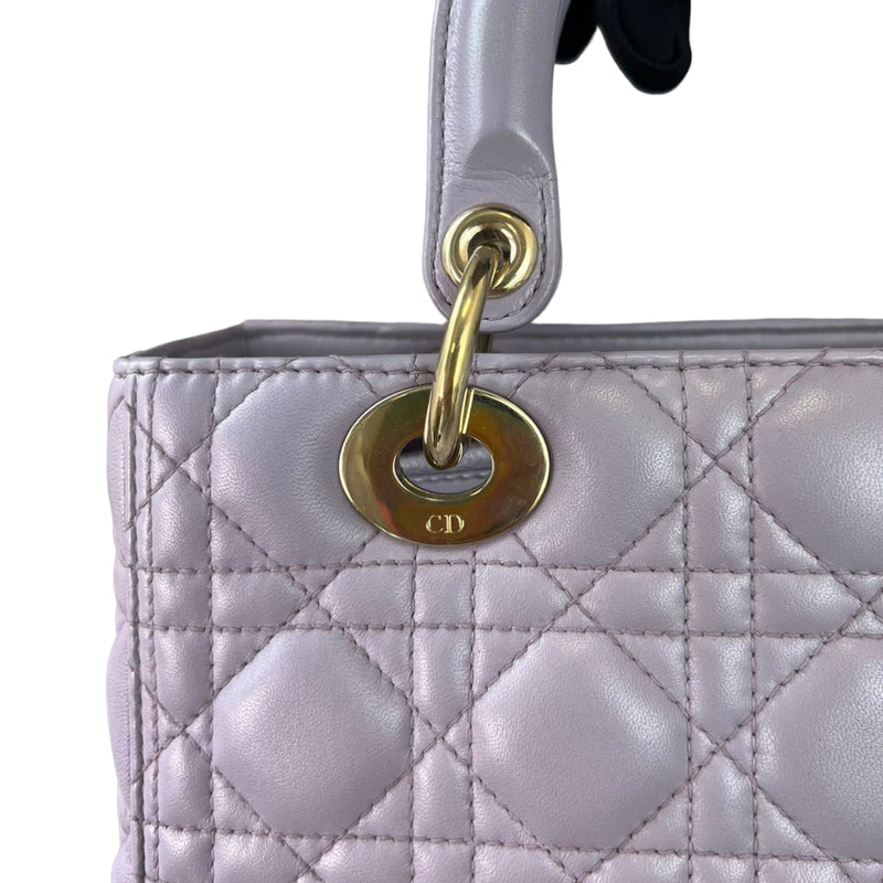 Lambskin Lady Dior Medium Lilac GHW